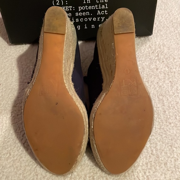 Gently worn Navy Wedge Heeled Open Toe Espadrilles by MRKT. Sz8 - Picture 6 of 8